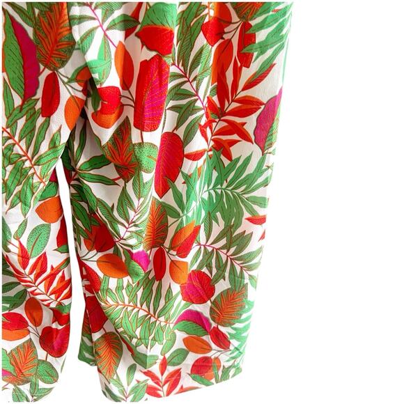 Rose & Olive Crepe Pants Cropped Plus Size Size 3X Tropical Print Lightweight - Picture 5 of 6